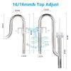 Stainless Steel Lily Pipe & Surface Skimmer In/Out Set 16/16mm Top Adjust