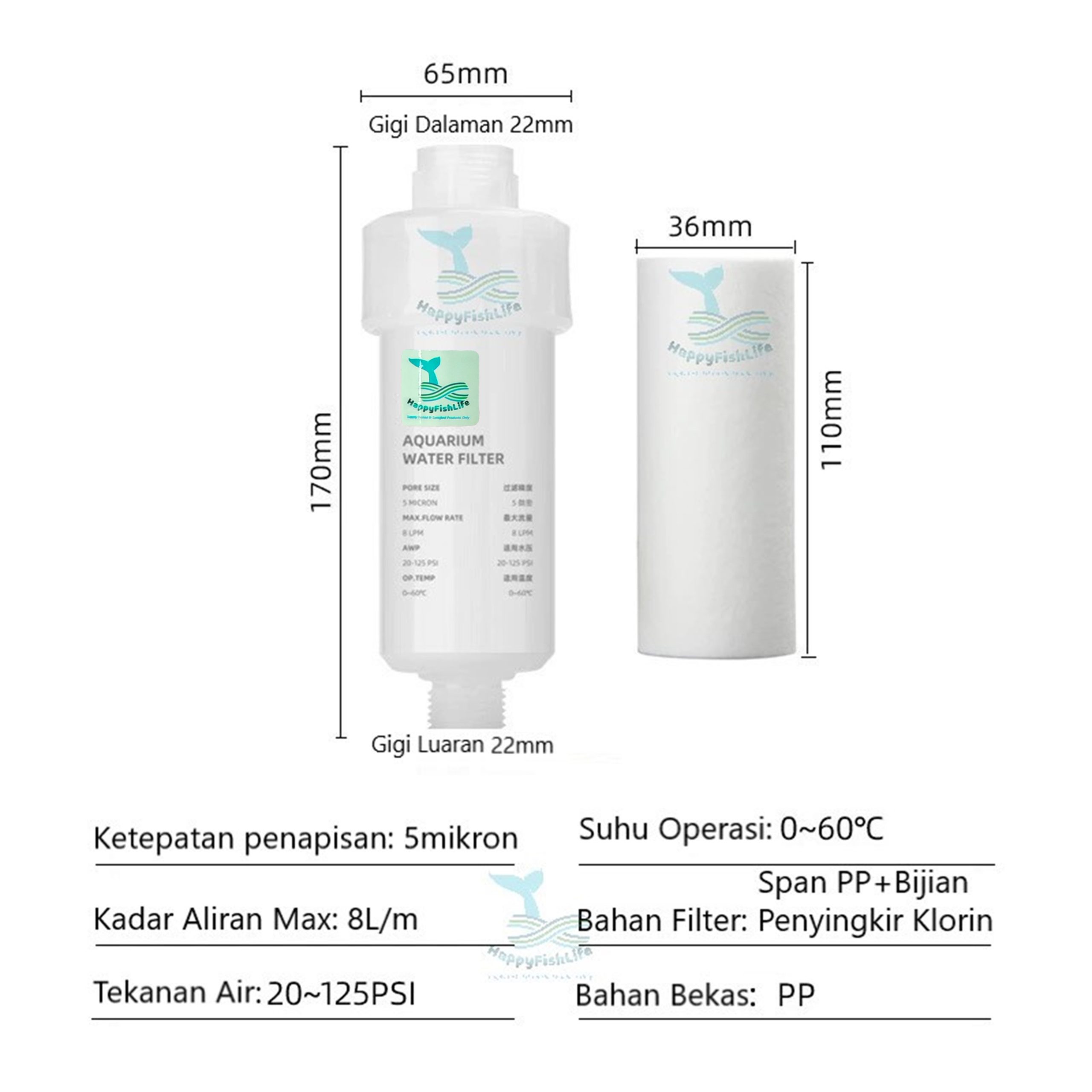 Anti Chlorine Aquarium water change filter chlorine remover filter water filter dirt bacteria filter safe for fish - Image 12