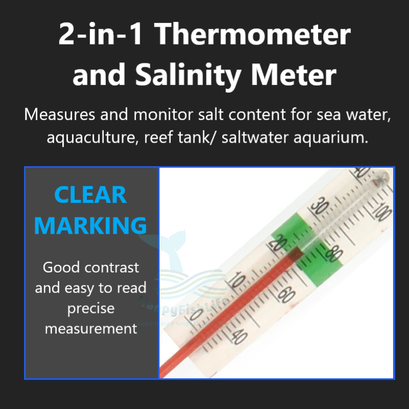 Salinity Meter Thermometer 2-in-1 Water Salt Level Meter Aquarium Marine Water Saline Tester 盐度计 水族海水盐量密度测试 温度 - Image 2