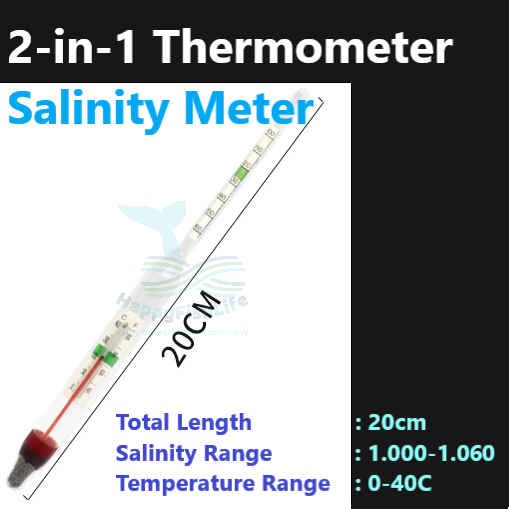 Salinity Meter Thermometer 2-in-1 Water Salt Level Meter Aquarium Marine Water Saline Tester 盐度计 水族海水盐量密度测试 温度 - Image 3