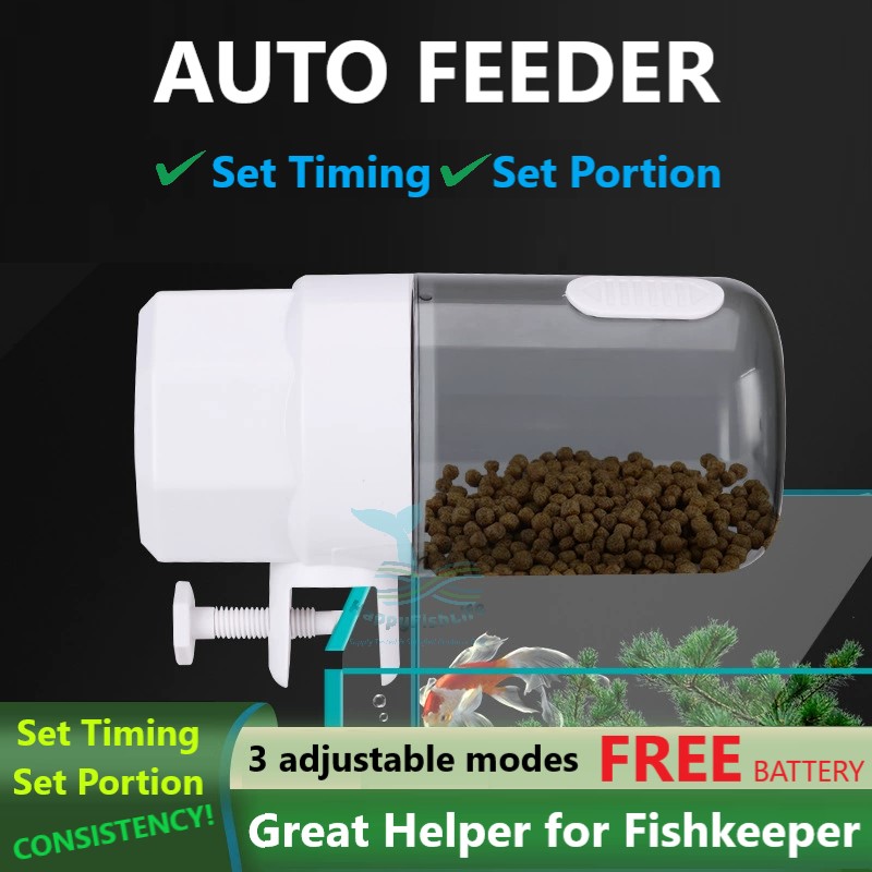 Automatic Fish Turtle Feeder Aquarium Smart Timing Auto Timer Food Feeding 3 modes 8/12/24 hours