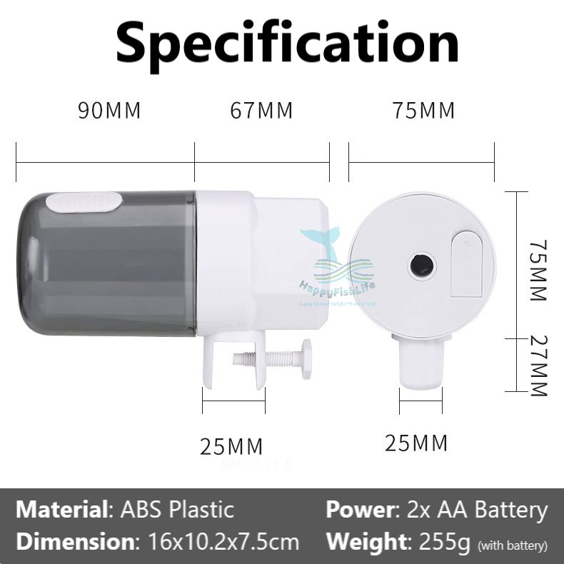 Automatic Fish Turtle Feeder Aquarium Smart Timing Auto Timer Food Feeding 3 modes 8/12/24 hours - Image 3
