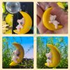 Floating Aquarium Decoration Moon with Bear Cat Rabbit Dog Hiasan Terapung Dekorasi Tank Bulan dengan Beruang Kucing - Image 4