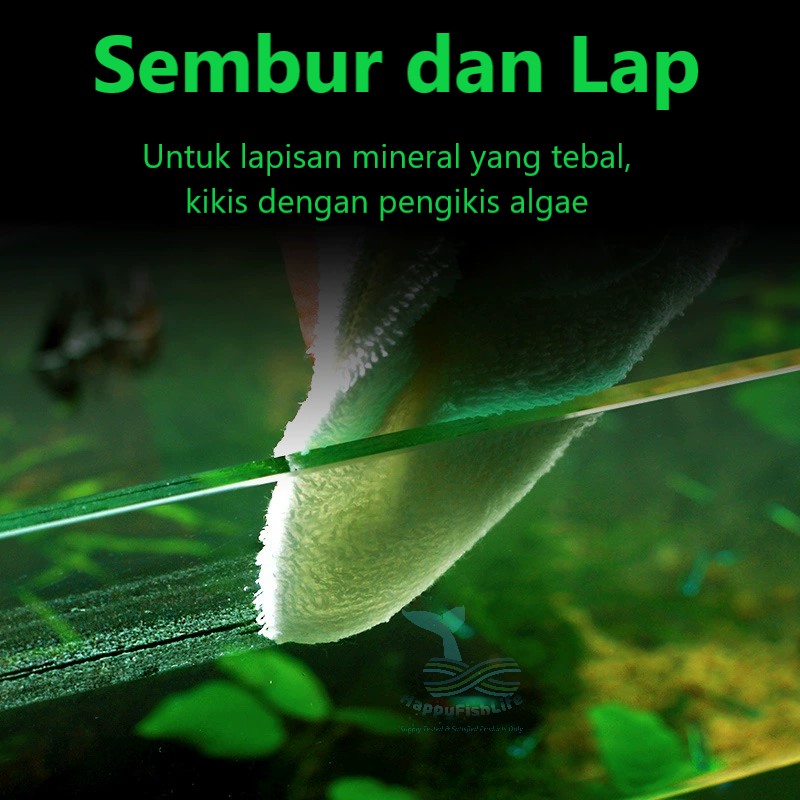 Aquarium Glass Stain Mineral Deposite Cleaner Watermark Removal Pembersih Jamur Kaca Tank 150ml non toxic HappyFishLife - Image 3