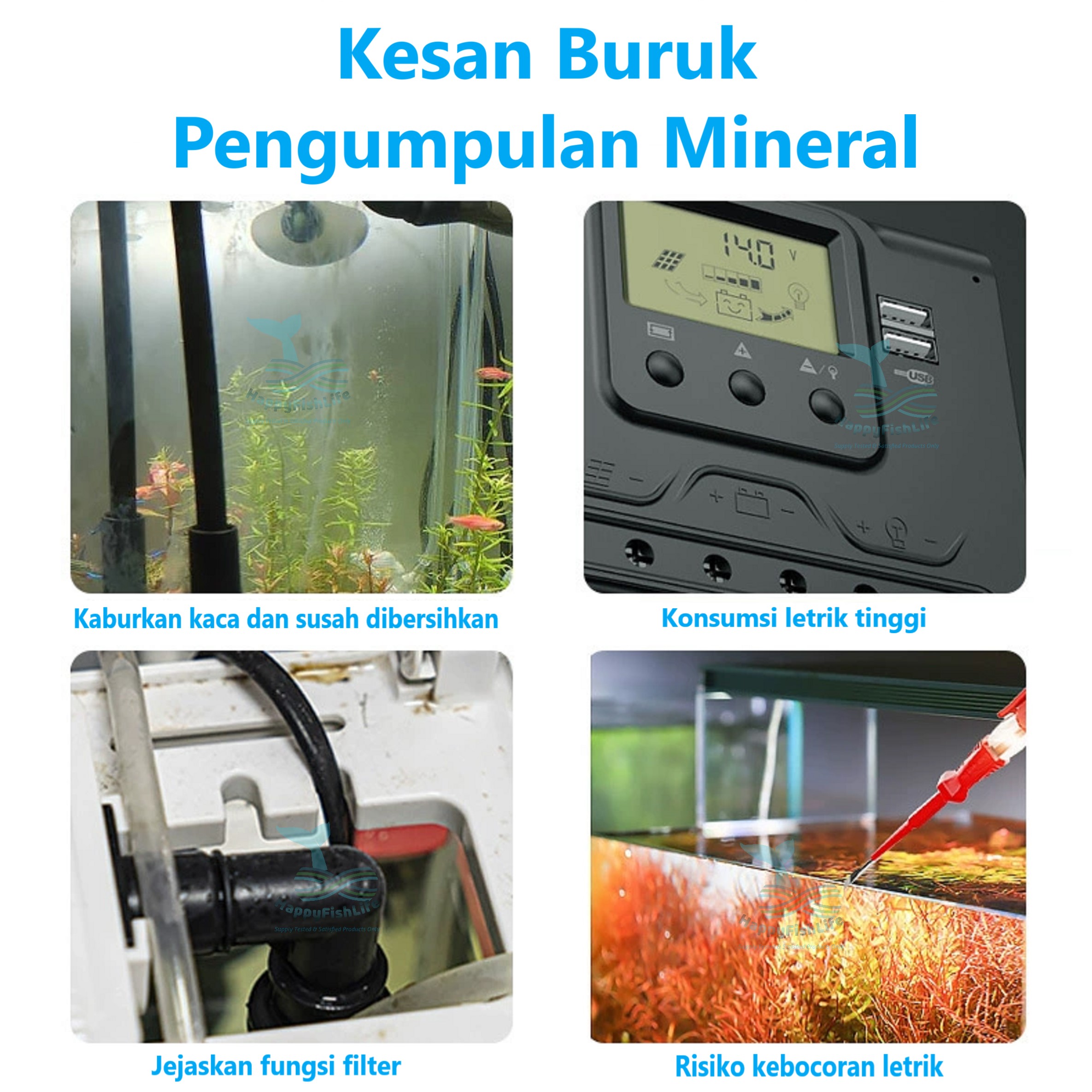 Aquarium Glass Stain Mineral Deposite Cleaner Watermark Removal Pembersih Jamur Kaca Tank 150ml non toxic HappyFishLife - Image 5