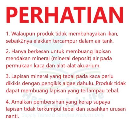 Aquarium Glass Stain Mineral Deposite Cleaner Watermark Removal Pembersih Jamur Kaca Tank 150ml non toxic HappyFishLife - Image 8