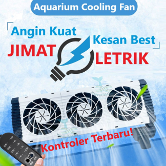 Aquarium Silent Speed Timer Control Fan aquascape cooling energy electric saving Kipas Akuarium Senyap Kuat Jimat Tenaga Aquascape Kipas Tank HappyFishLife