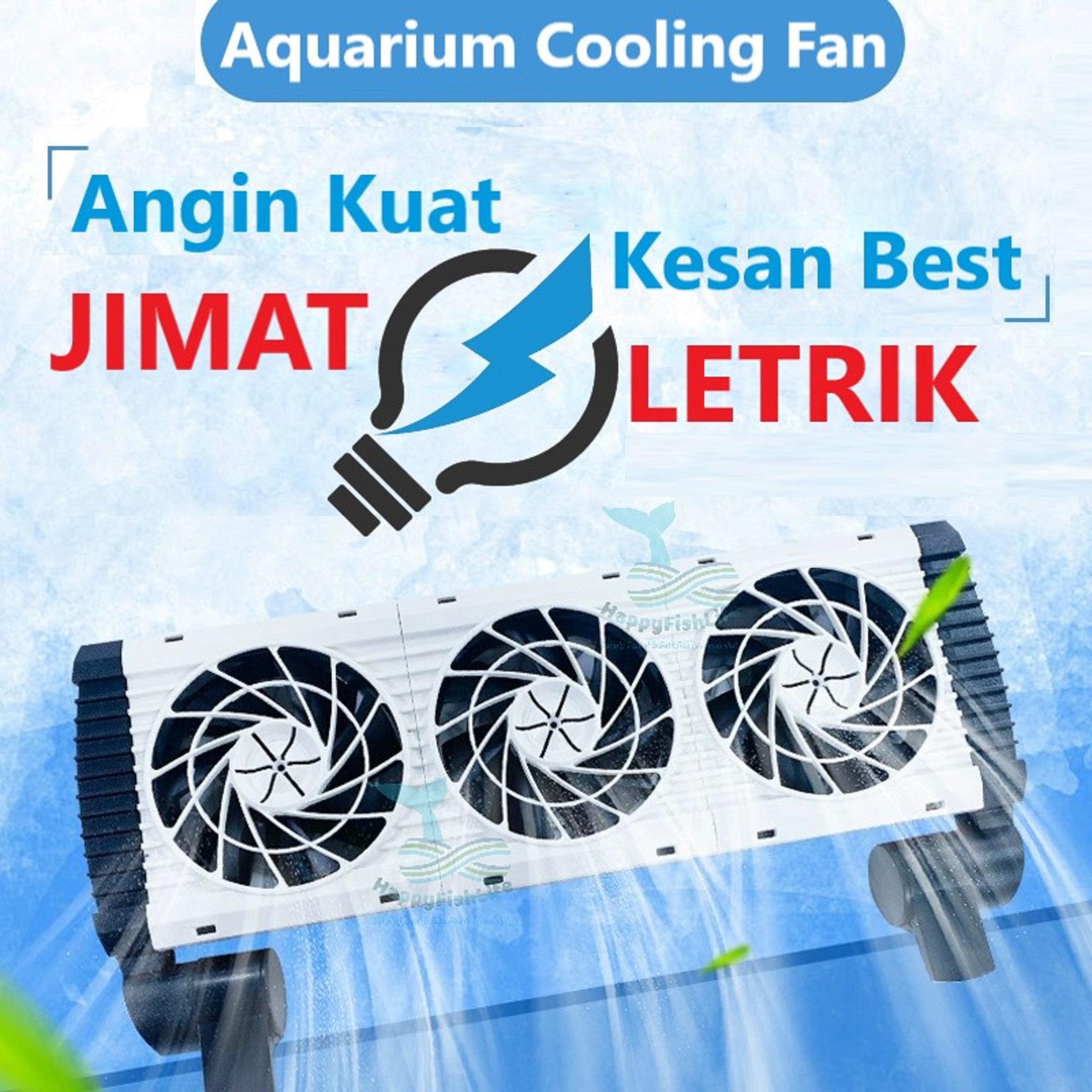 Aquarium Silent Speed Control Fan aquascape cooling energy electric saving Kipas Akuarium Senyap Kuat Jimat Tenaga Aquascape Kipas Tank HappyFishLife