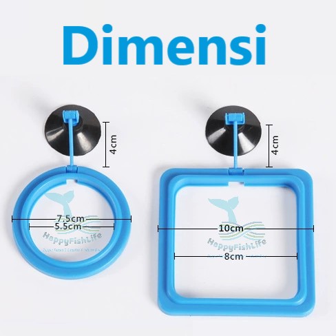 HappyFishLife Aquarium Fish Tank Ring Feeder Floating Food Water Plant Circle Square Gelang Makanan Ikan Terapung Akuarium Bulan Empat Segi Aquarium Feeding - Image 2