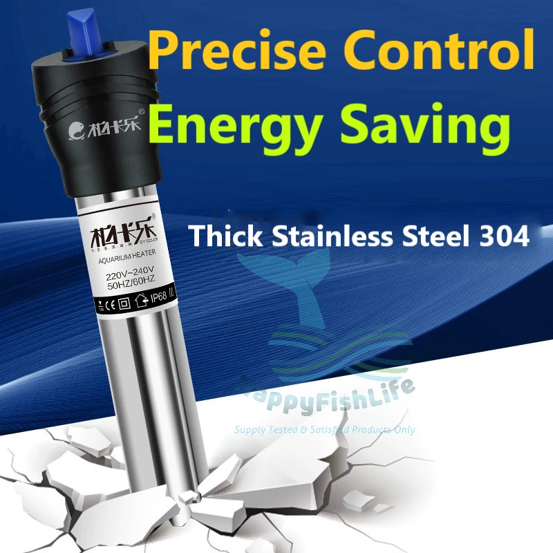 Rod Pemanas Keluli Tahan Karat 304 Kawal Suhu Akuarium Tank IP68 Kalis 304 Stainless Steel Aquarium Heater Rod Temperature Controller Fish Tank IP68 Waterproof 25W 50W 100W 200W 300W 500W HappyFishLife - Image 2