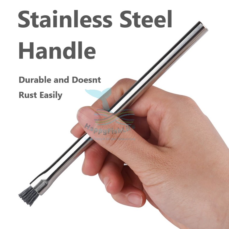 Stainless Steel Algae Removal Brush for Professional Aquascaper Planted Tank Pembersih Berus Alga Keluli Tahan Karat HappyFishLife - Image 5