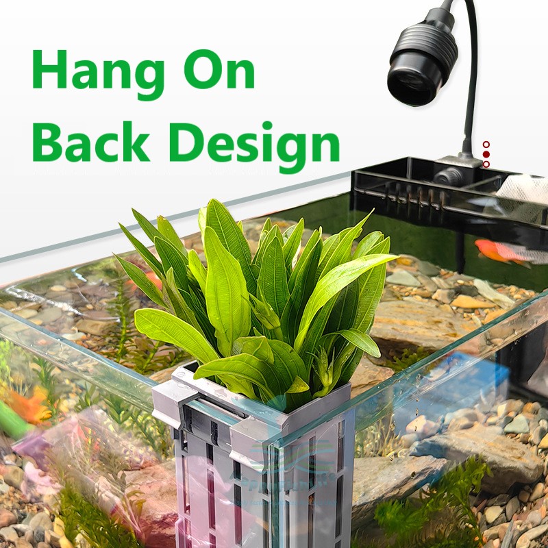 HappyFishLife Aquarium Plant Cup Hang On Back Pot Hydroponic Emersed Leaves Display - Image 3