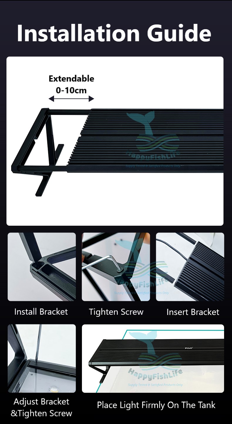 New Povi High Penetration Professional Full Spectrum Aquascape Aquarium WRGB LED Light HappyFishLife - Image 14