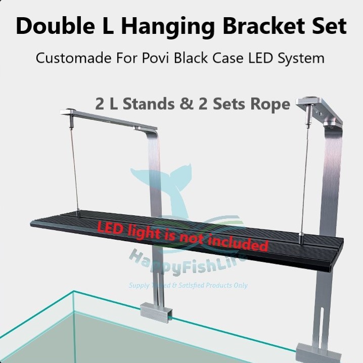 HappyFishLife Povi Aluminium Alloy L Bracket Hanging Stand Set for Aquarium LED Light Set Gantung Set untuk Lampu LED Akuarium  LED水草灯单臂支架灯架 - Image 4